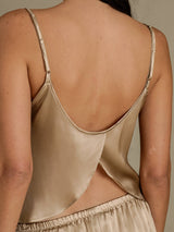 [Champagne Gold] SilkSilky-UK Spaghetti Strap Camisole Set 005