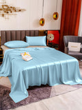 SilkSilky UK 19Momme Pure Silk Bedding Set LightBlue 004