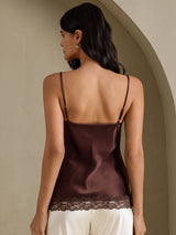 [Brown] SilkSilky-UK Spaghetti Strap V Neck Camisole 002