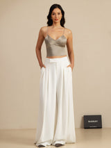 [Khaki] SilkSilky-UK Spaghetti Strap V Neck Camisole 008