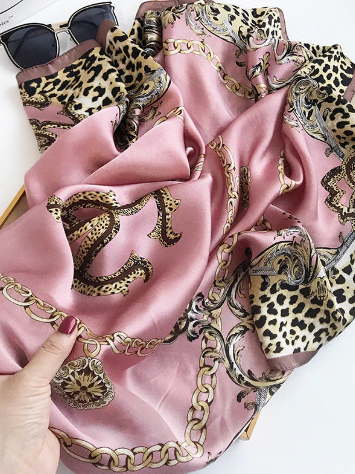 SilkSilky UK Pure Silk Scarf Leopard 004