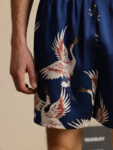[Dark Blue] SilkSilky-UK Men's Sleep Shorts 004