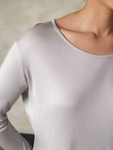 [Silver] SilkSilky-UK Long Sleeve Round Neck Women's Long Johns 004