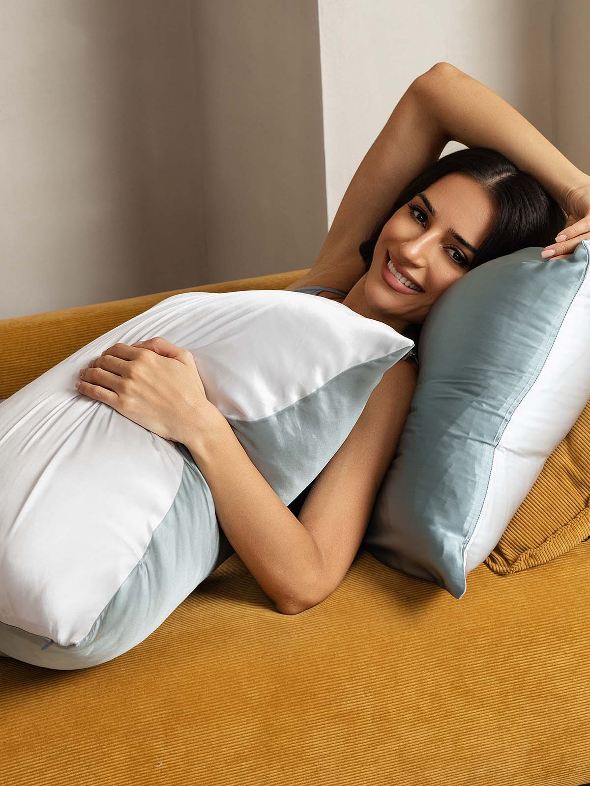 [OliveGreen+Silver] SilkSilky-UK 22Momme Pure Silk Pillowcase 004