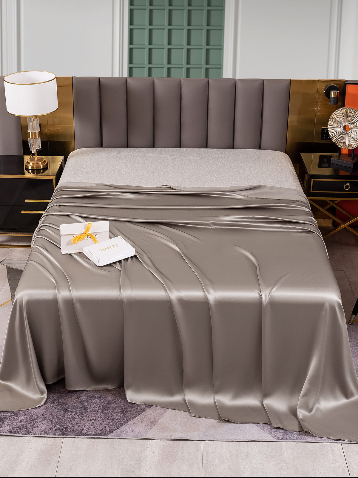 [Gray] SilkSilky-UK 25Momme Pure Silk Sheet 002