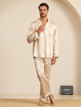 [Champagne] SilkSilky-UK Long Sleeve Lapel Collar Men's Pyjamas 003