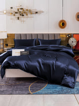 [Dark Blue] SilkSilky-UK 19Momme Pure Silk Bedding Set 001