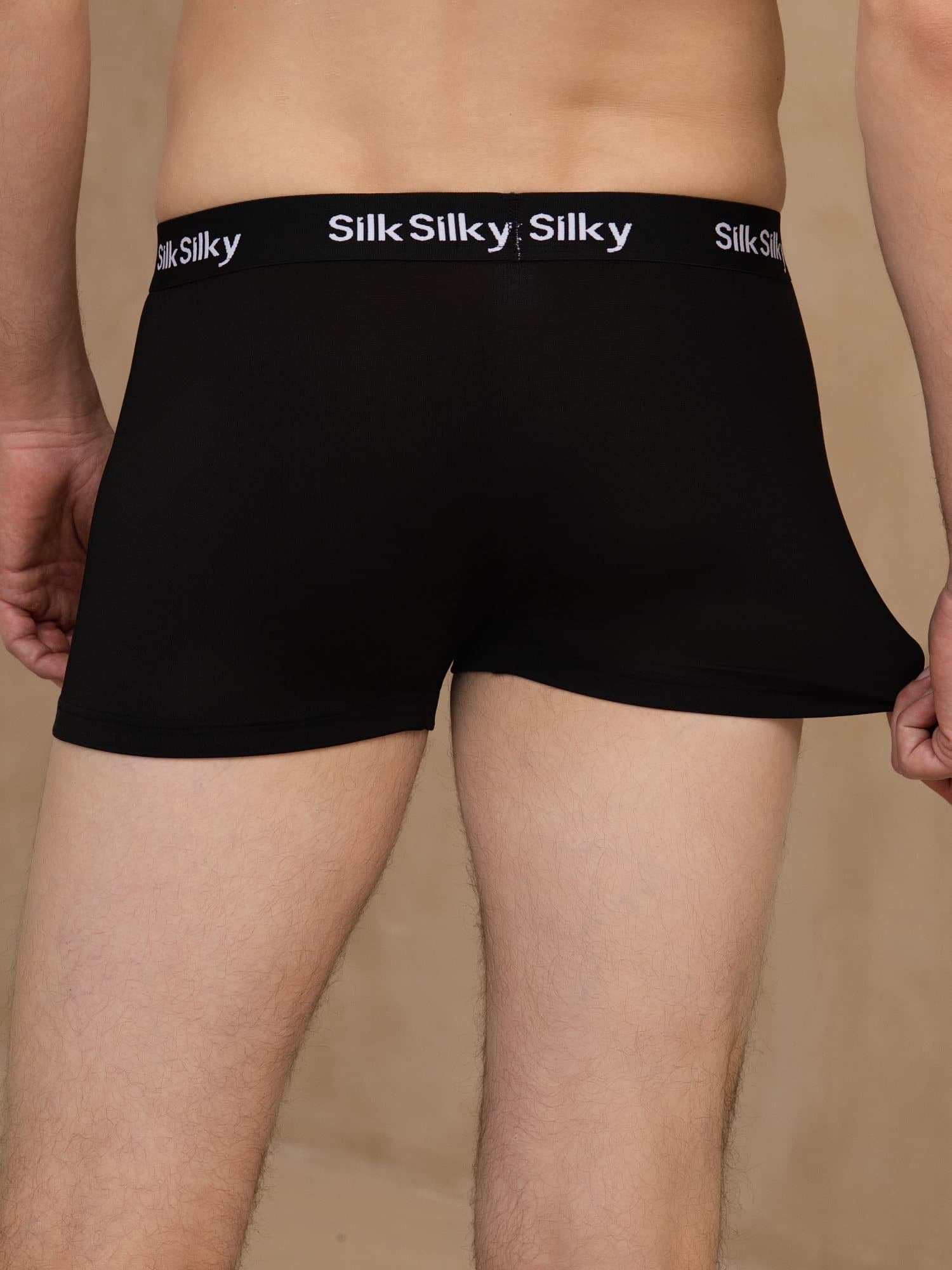 [Black] SilkSilky-UK 100% Silk Jersey Men's Underwear 002