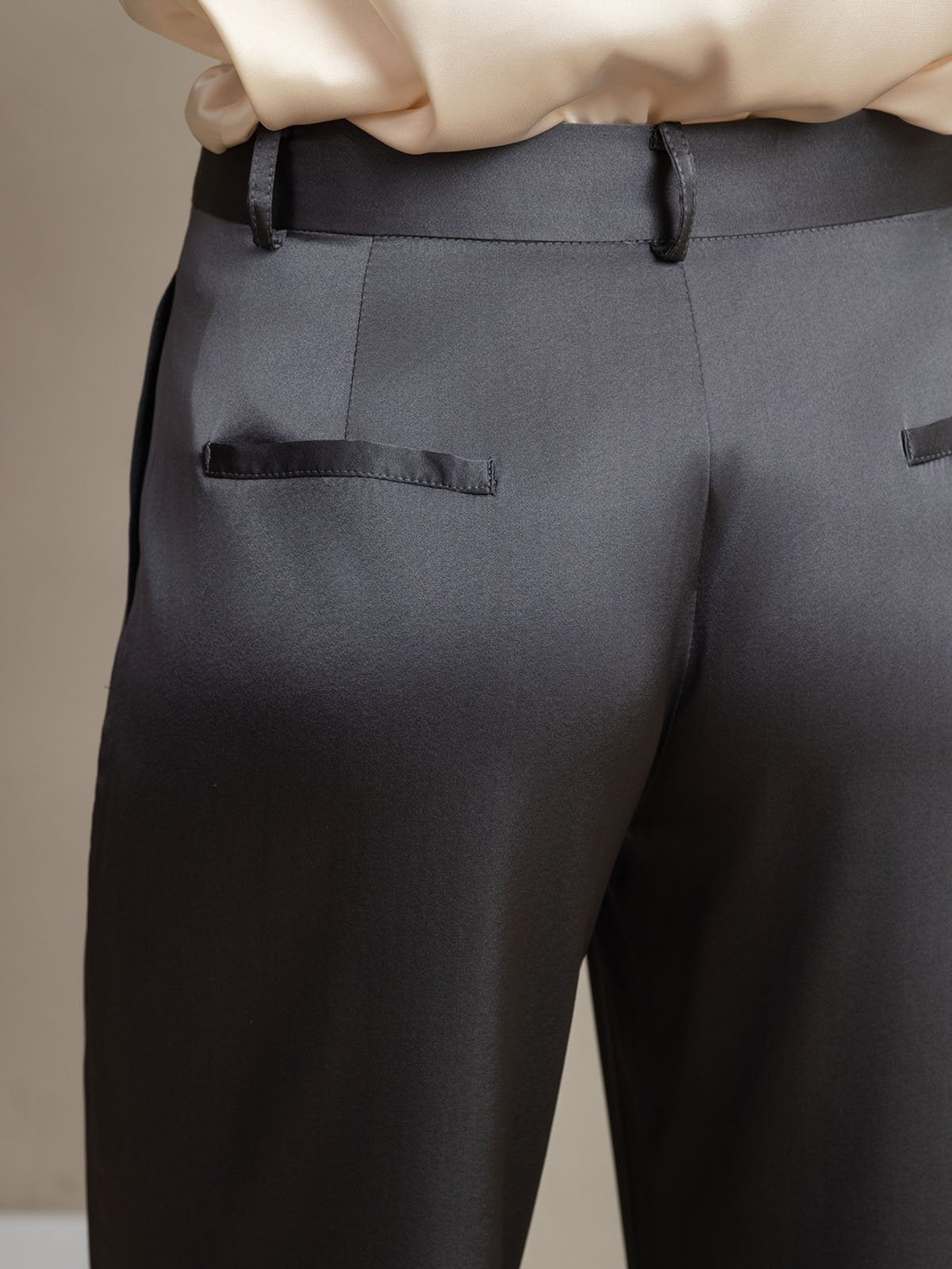 [DarkGray] SilkSilky-UK 19Momme Silk Womens Pants 004