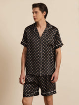 [Black Chain] SilkSilky-UK Short Sleeve Notch Collar Men's Pyjamas 001