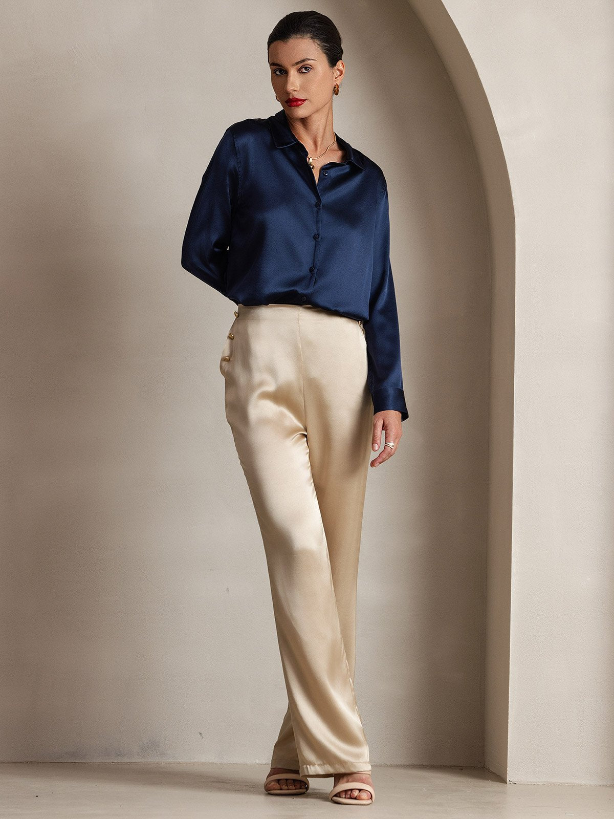 [Champagne] SilkSilky-UK 19Momme Silk Womens Pants 006