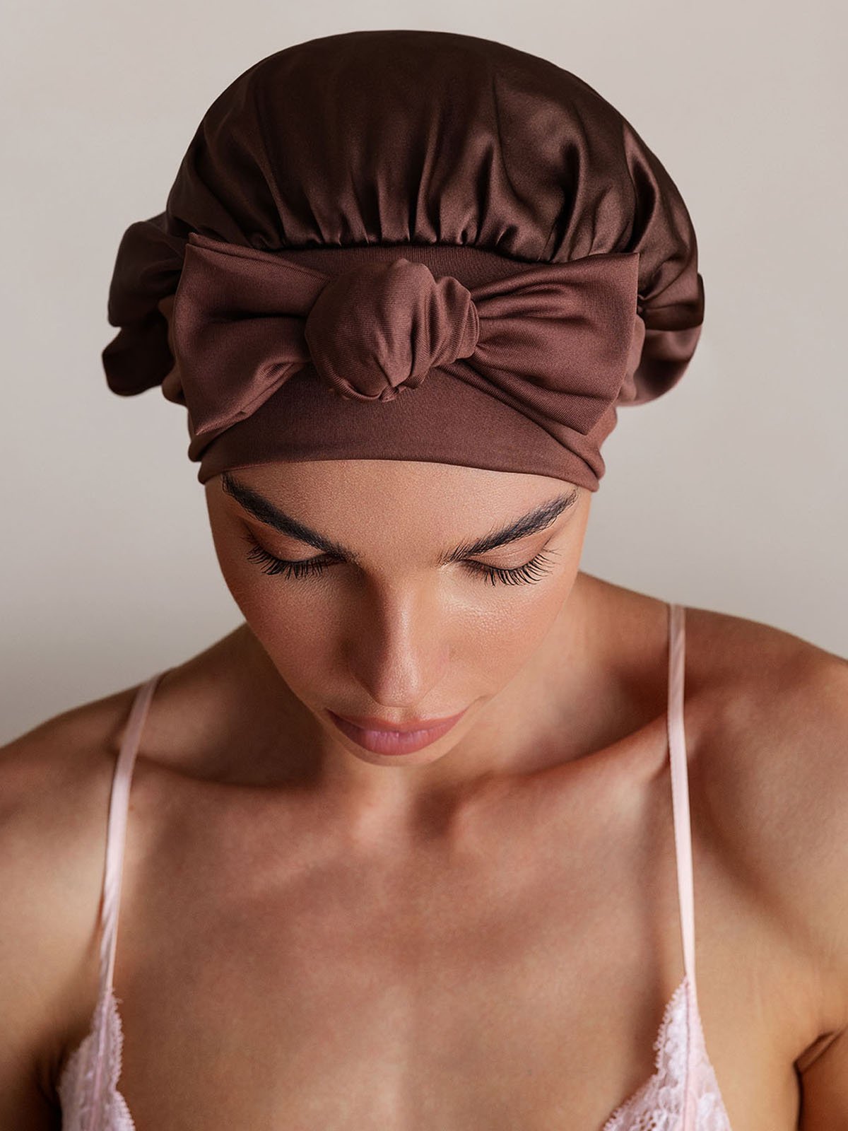[Coffee] SilkSilky-UK Pure Silk Sleep Cap 004