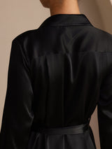 [Black] SilkSilky-UK Long Sleeve Lapel Collar Dress 004