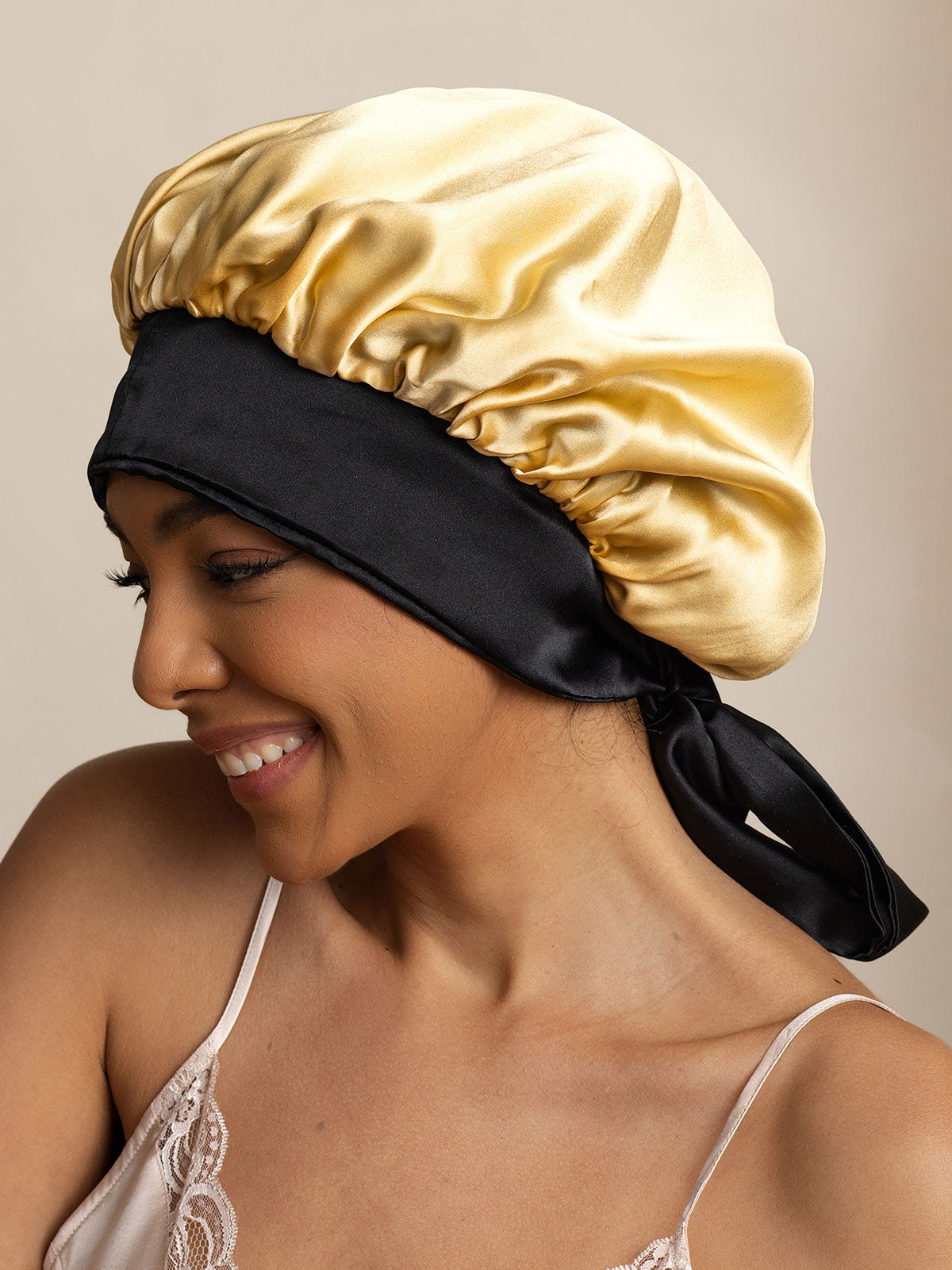 SilkSilky-UK Pure Silk Sleep Cap Champagne 005