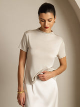[Gray] SilkSilky-UK Short Sleeve Women's T-Shirt 005