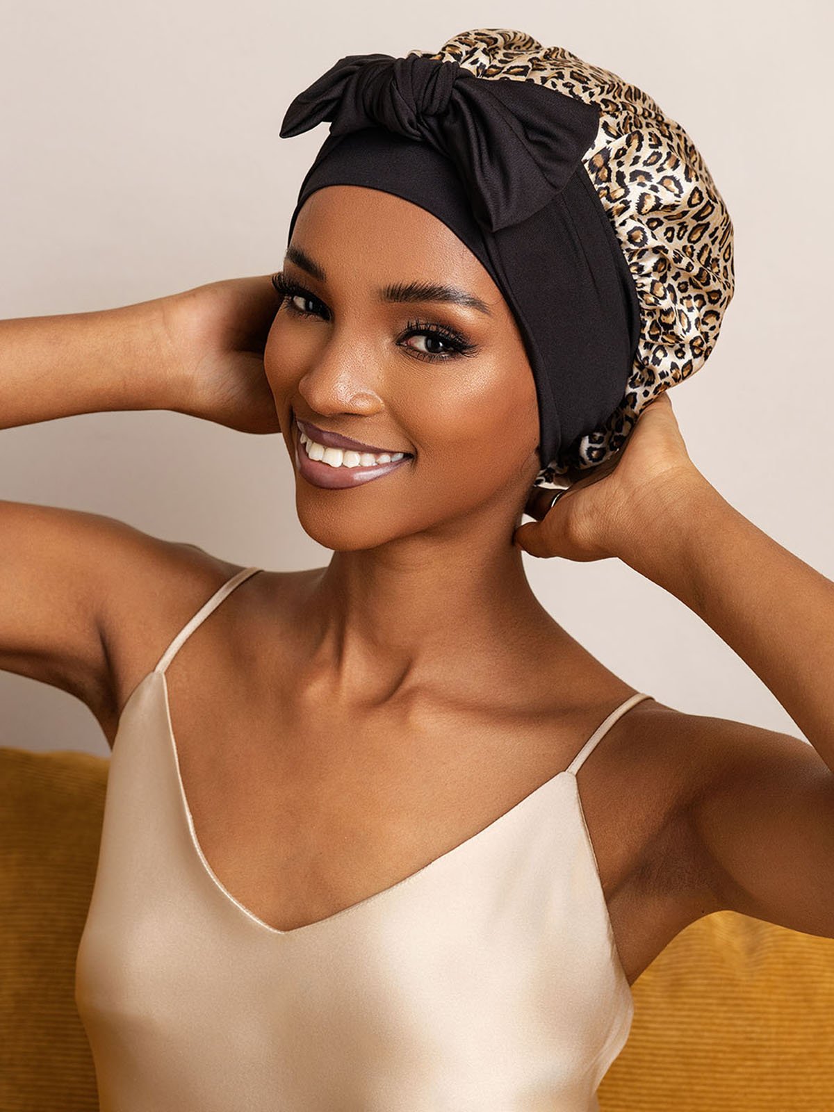 [Leopard] SilkSilky-UK Pure Silk Sleep Cap 005