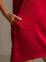 [Wine] SilkSilky-UK 19Momme Machine-Washable Silk Sleeveless Scoop Neck Nightdress 005