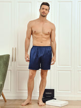 [Dark Blue] SilkSilky-UK Men's Sleep Shorts 004