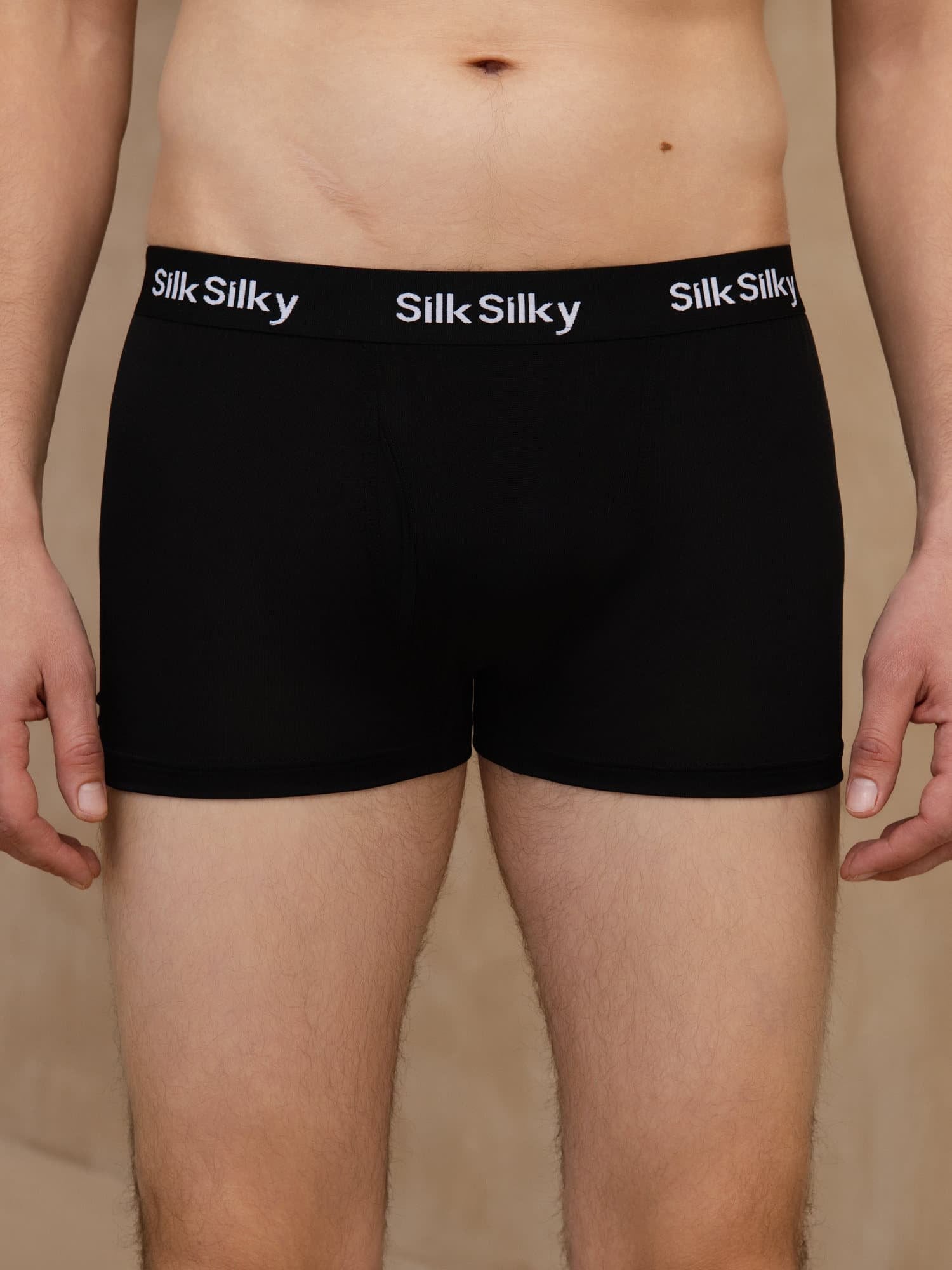 [Black] SilkSilky-UK 100% Silk Jersey Men's Underwear 003