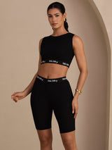 [Black] SilkSilky-UK Sleeveless Crew Neck Women's Outfit Sets 004