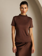 [Coffee] SilkSilky-UK Short Sleeve Women's T-Shirt 003