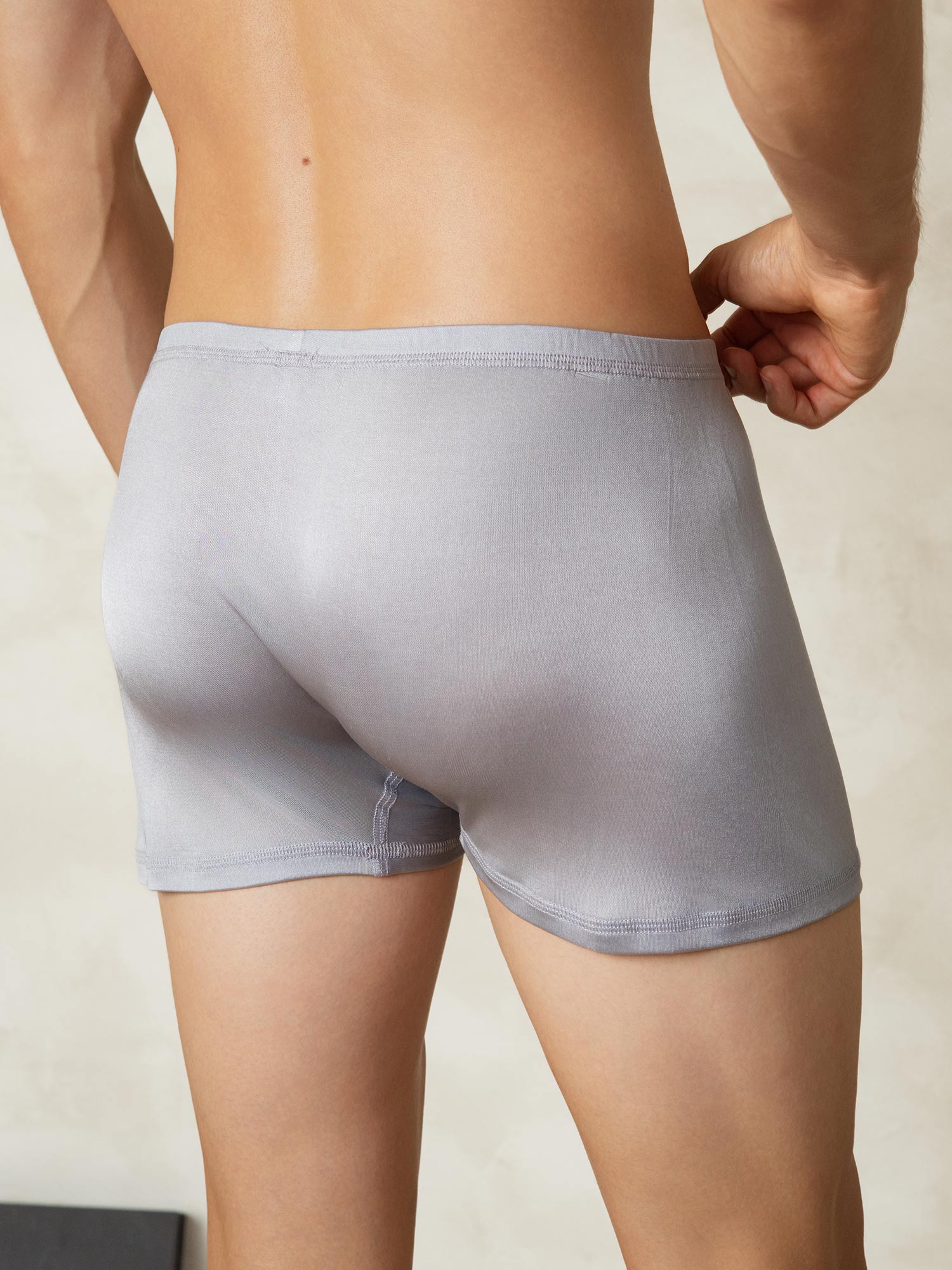 [Gray] SilkSilky-UK Silk Knitted Mens Underwear 002