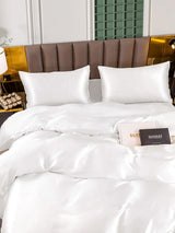 [White] SilkSilky-UK 25Momme Pure Silk Bedding Set 004
