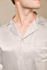 [Gray] SilkSilky-UK Long Sleeve Notch Collar Men's Pyjamas 006