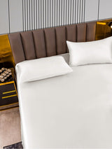 [White] SilkSilky-UK 22Momme Bed Linen Set 005