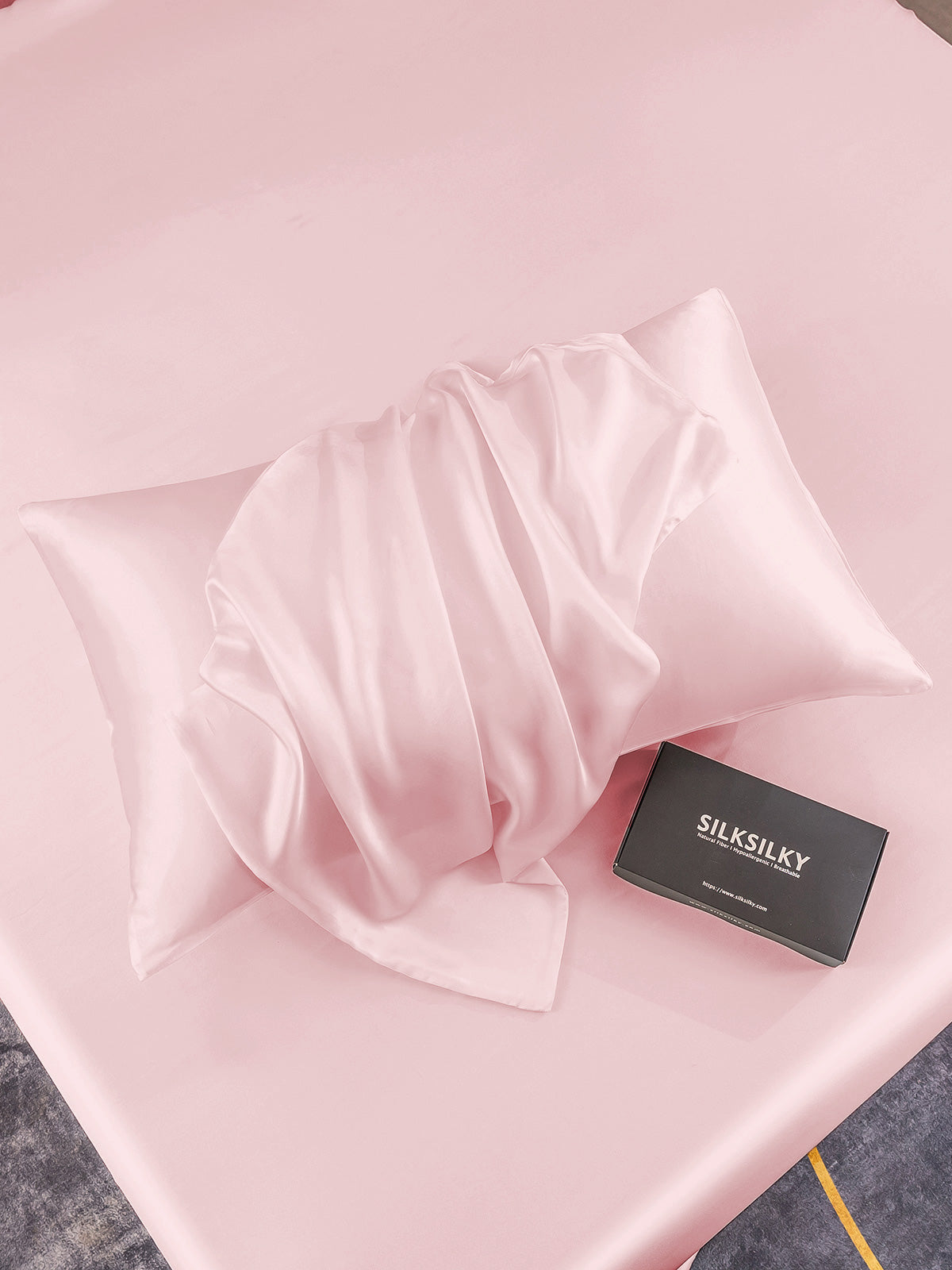 SilkSilky UK 22Momme Pure Silk Pillowcase Pink 004