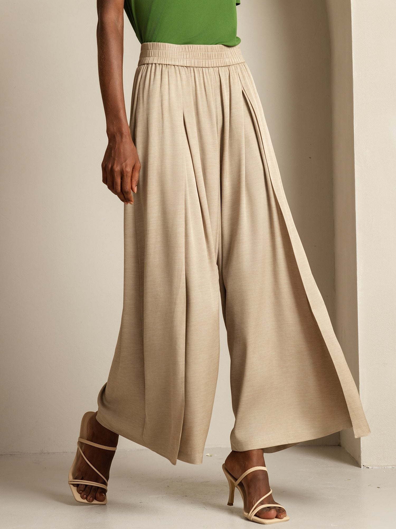 [Tan] SilkSilky-UK 19Momme Silk Womens Pants 006