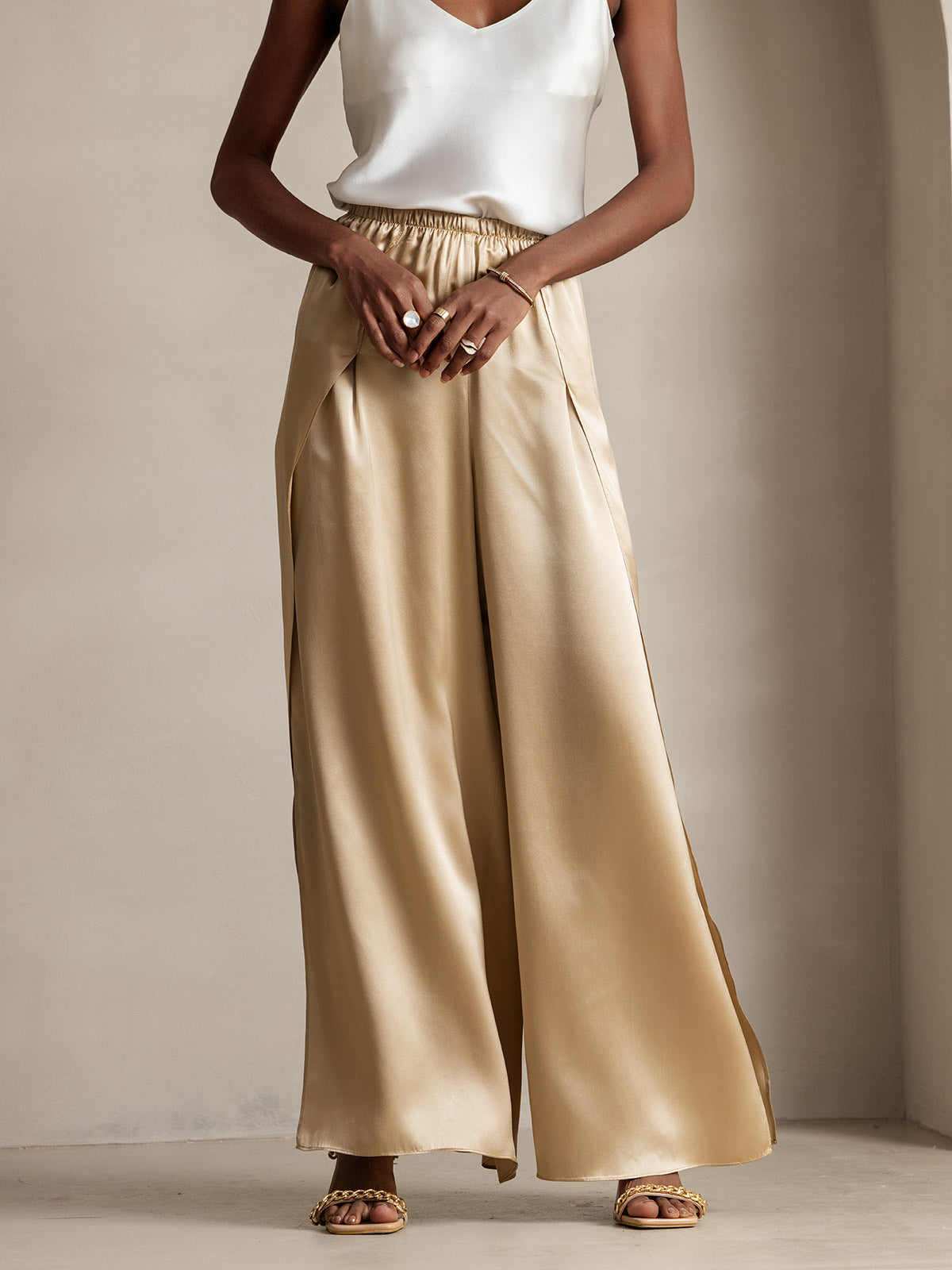 [Champagne] SilkSilky-UK 19Momme Silk Split Women's Pants 003