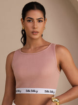 [Pink] SilkSilky-UK Sleeveless Crew Neck Camisole 003