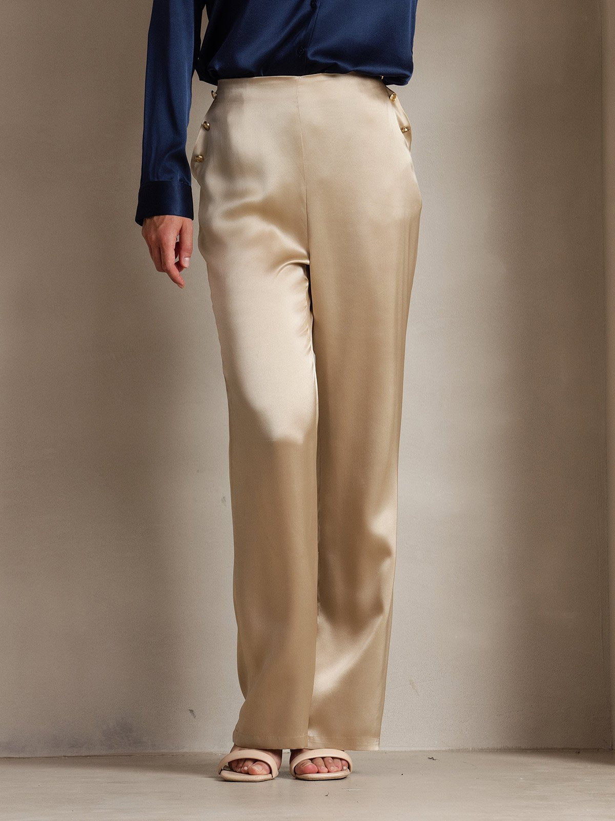 [Champagne] SilkSilky-UK 19Momme Silk Womens Pants 003