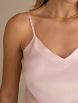 [Light Pink] SilkSilky-UK Spaghetti Strap V Neck Camisole 005