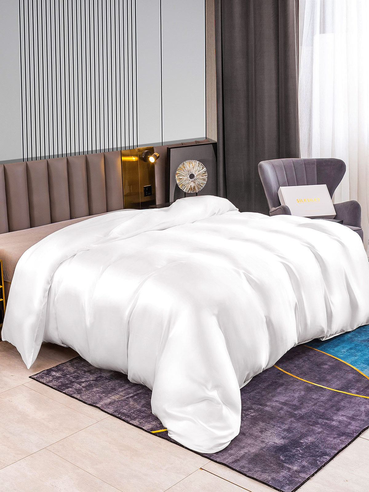 [White] SilkSilky-UK 22Momme Duvet Covers 002