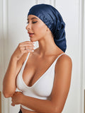 SilkSilky-UK Pure Silk Sleep Cap DarkBlue 002