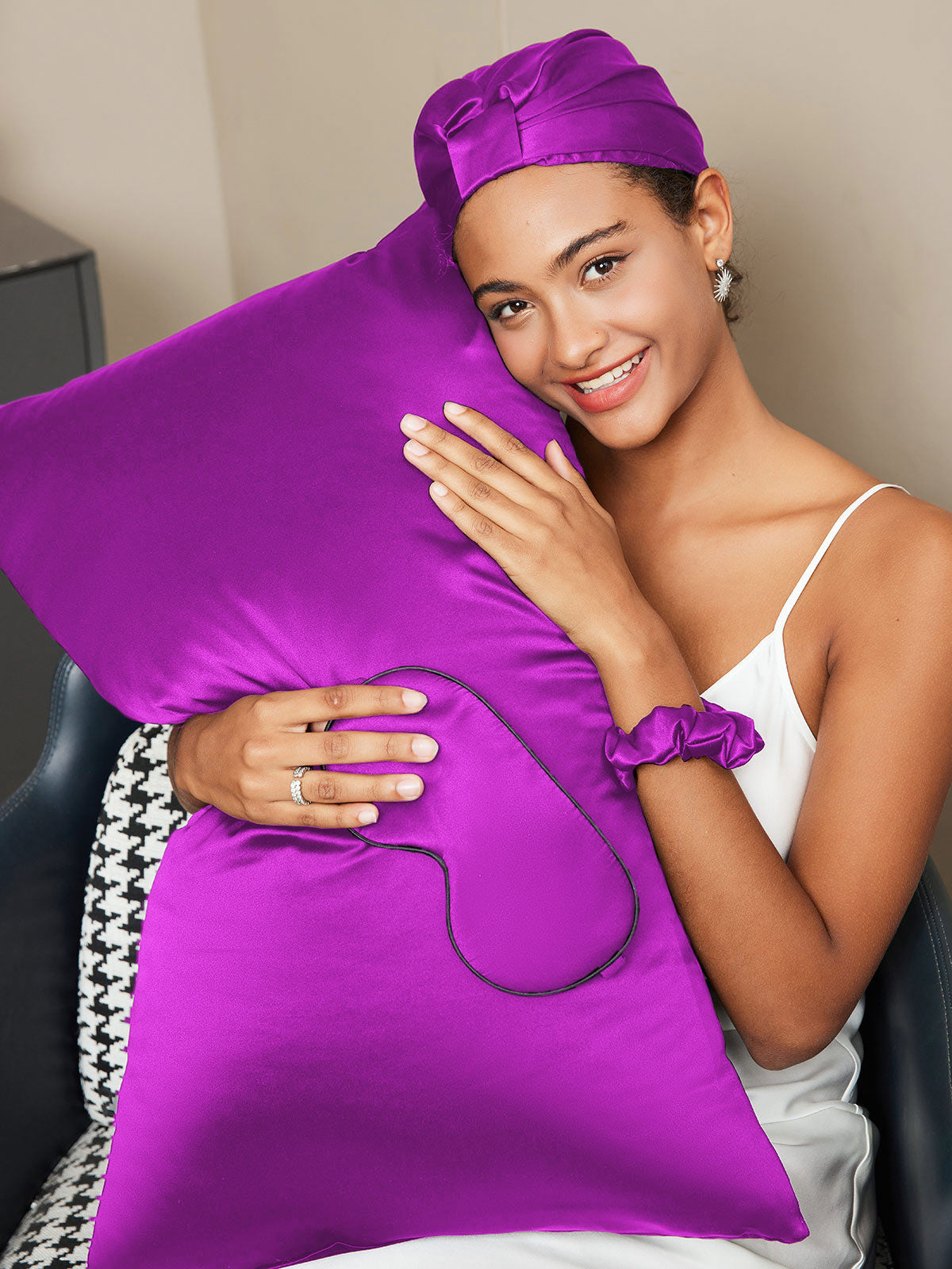 SilkSilky UK 19Momme Pure Silk Pillowcase Set Purple 001