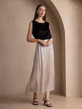 [Black] SilkSilky-UK Sleeveless Round Neck Camisole 007