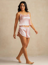 [Pink] SilkSilky-UK Spaghetti Strap Camisole Set 005