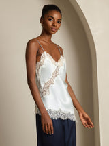 [Light Blue] SilkSilky-UK Spaghetti Strap V Neck Camisole 003