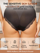 [Black] SilkSilky-UK 100% Silk Jersey Panty 003