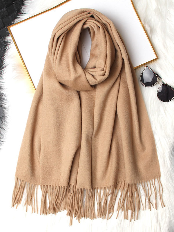 [Tan] SilkSilky-UK Wool Scarf 006