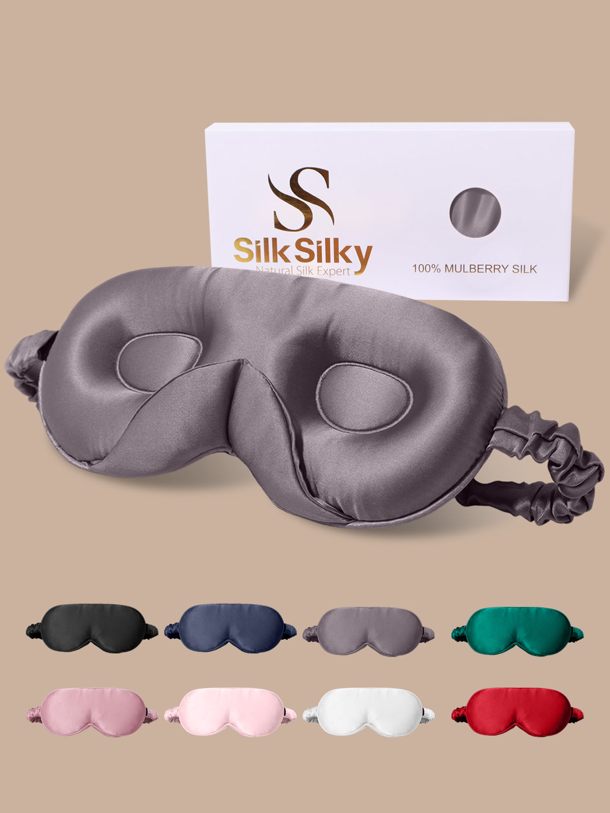 [Dark Gray] SilkSilky-UK Pure Silk Eye Mask 001