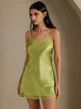 [Mint Green] SilkSilky-UK Spaghetti Strap Sweetheart Neck Nightdress 003