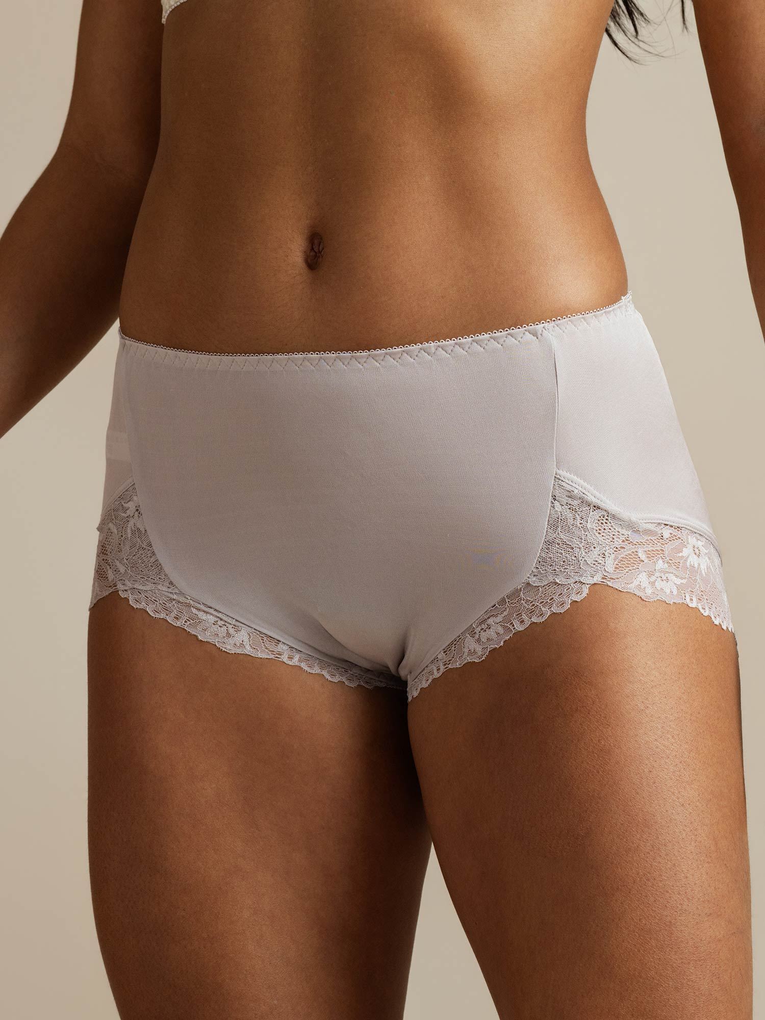 [Gray] SilkSilky-UK Pure Silk Panty 003,