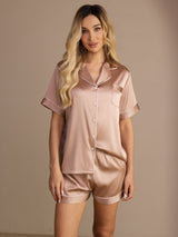 [Tuscany] SilkSilky-UK Short Sleeve Lapel Collar Women's Pyjamas 005