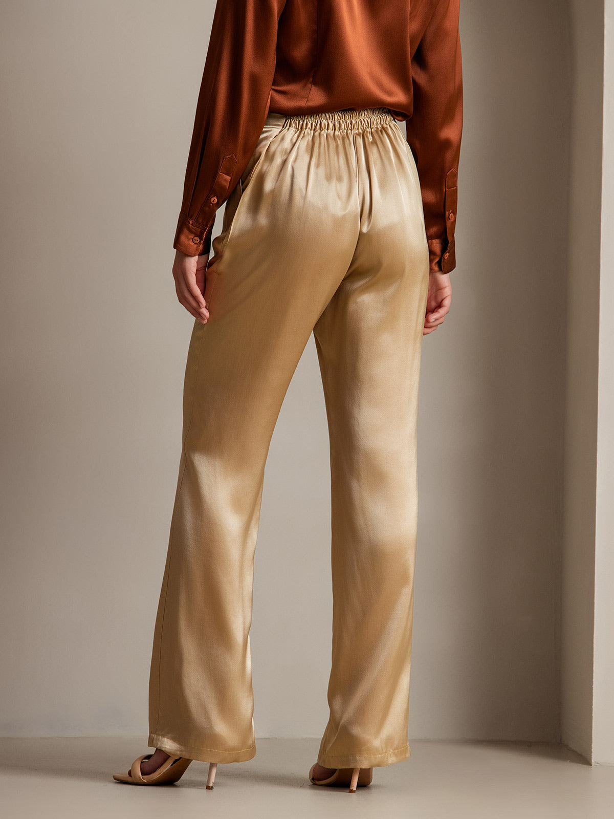 [Champagne] SilkSilky-UK 19Momme Silk Womens Pants 002