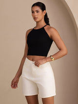 [Black] SilkSilky-UK Sleeveless Crew Neck Camisole 005