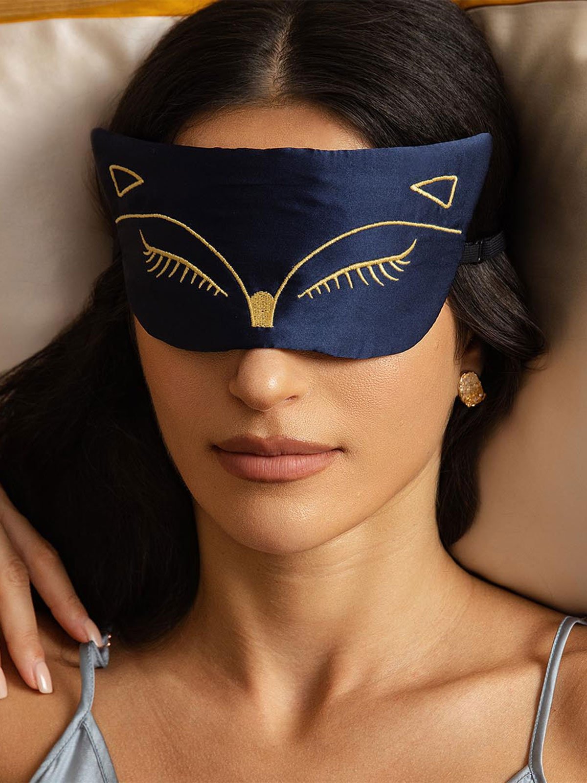 [Dark Blue] SilkSilky-UK Pure Silk Eye Mask 003